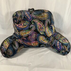 Vintage Paisley Upholstered Decorative Pillow Large Textile Accent